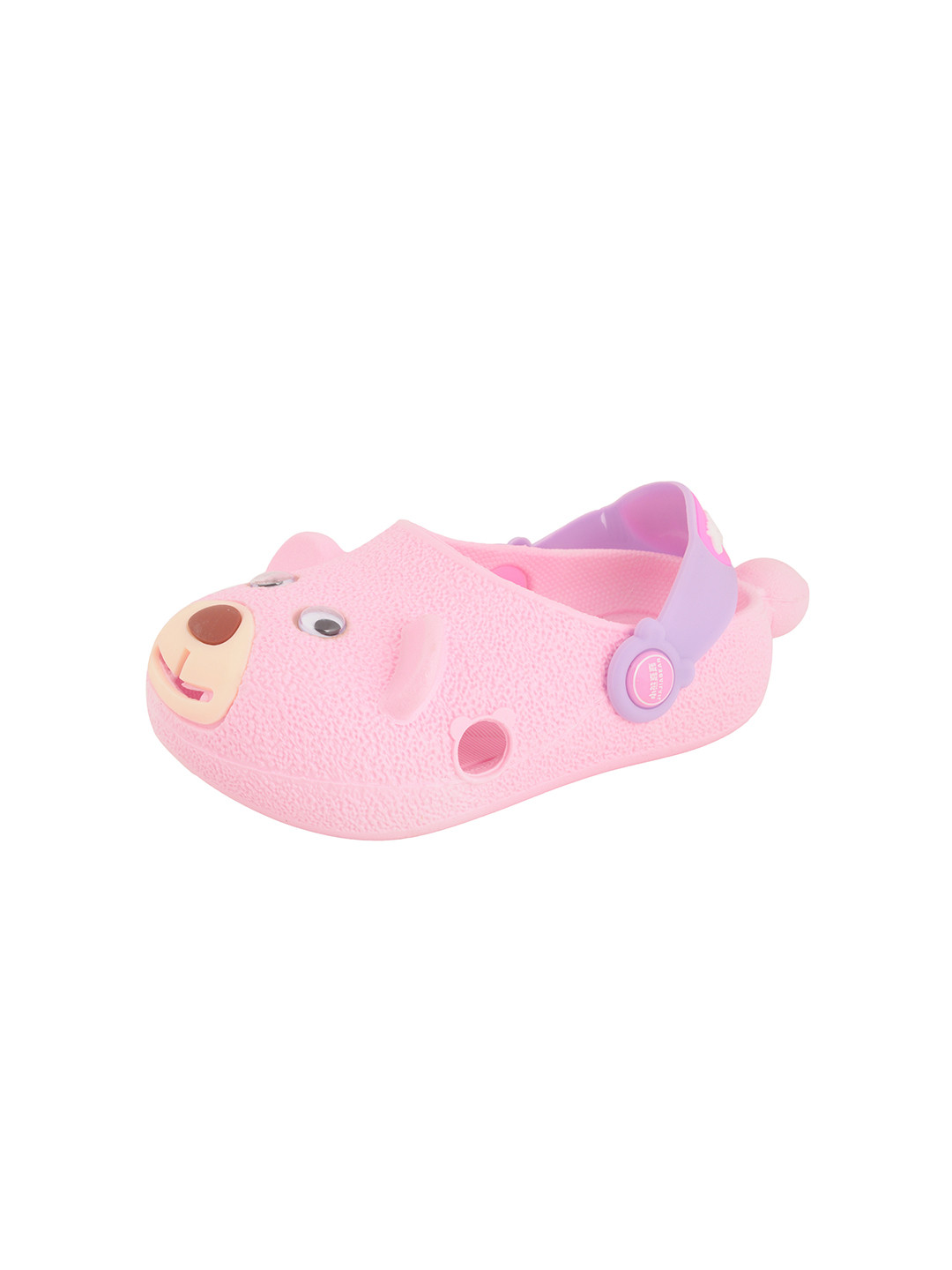 Yellow Bee Girls Pink & Yellow Bear Clogs