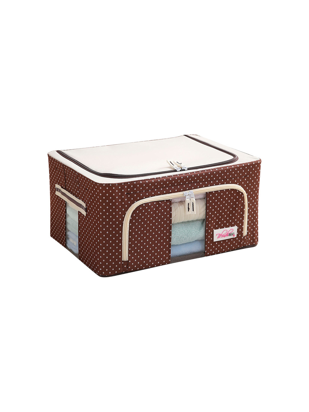 BlushBees Brown & White Polka Print Storage Box For Clothes