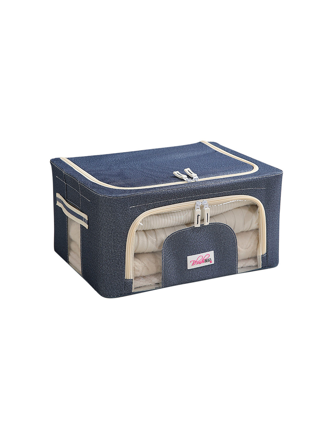 BlushBees Blue Solid Multi-Utility Foldable Storage Box Organizers
