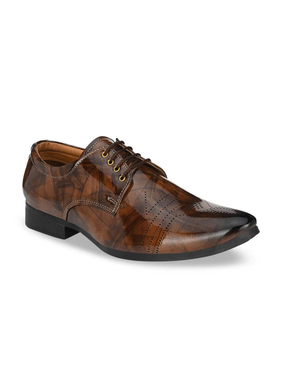 John Karsun Men Brown Printed Party Derbys