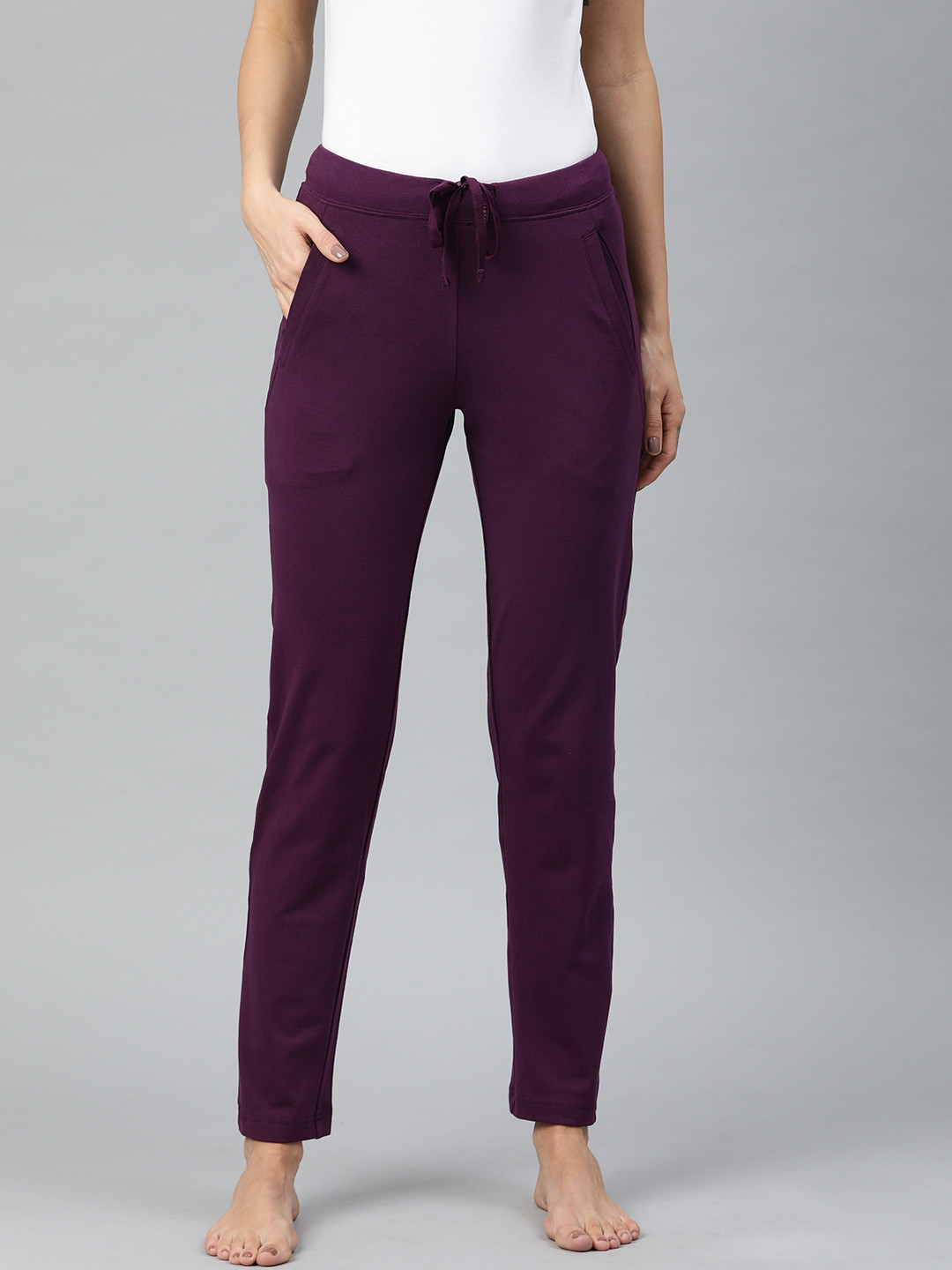 Van Heusen Women Potent Purple Solid Smart Tech Easy Stain Release Lounge Pants