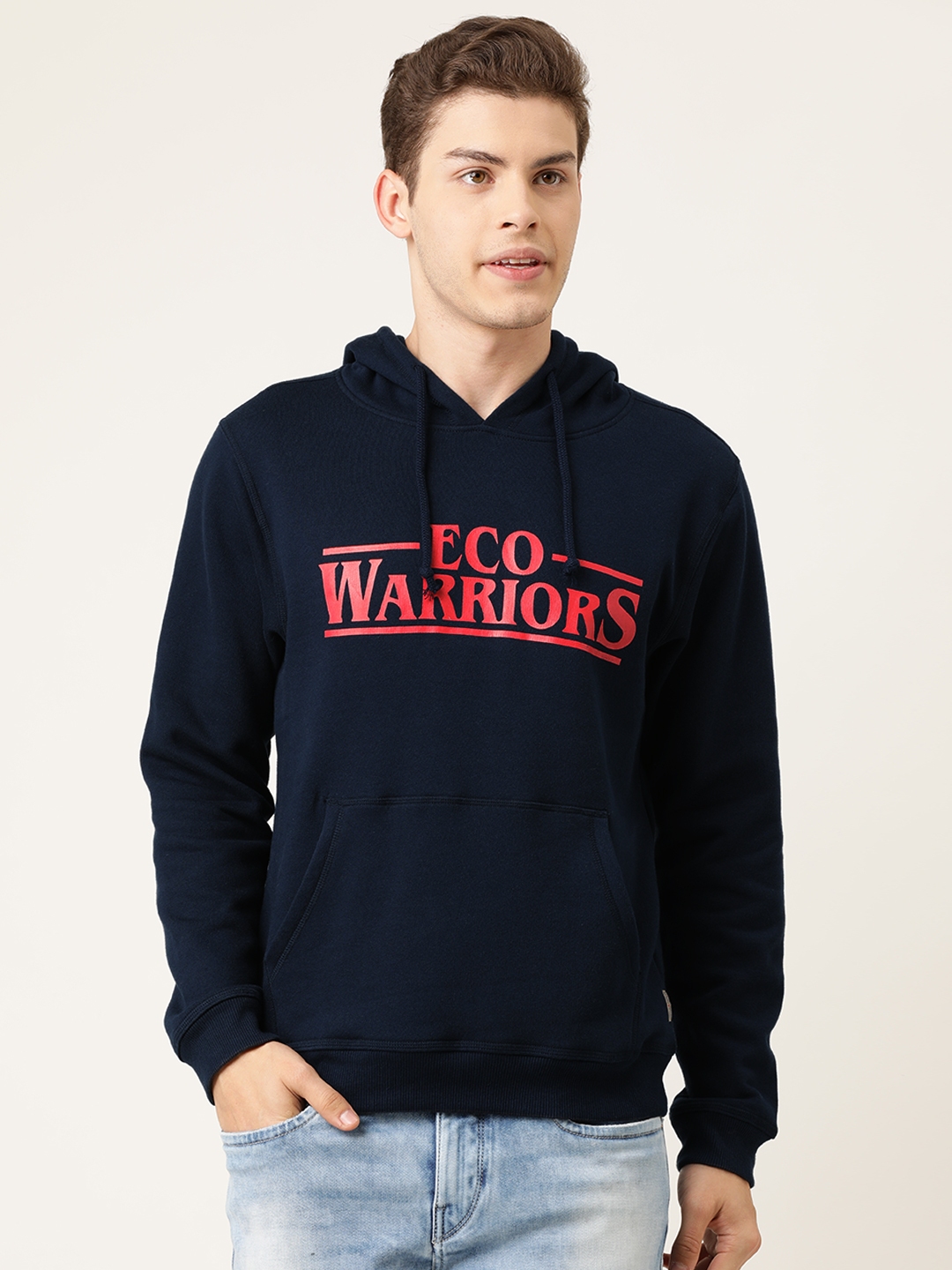 Buy Flying Machine Men Navy Blue Printed Hooded Sweatshirt - Sweatshirts  for Men 12827700 | Myntra