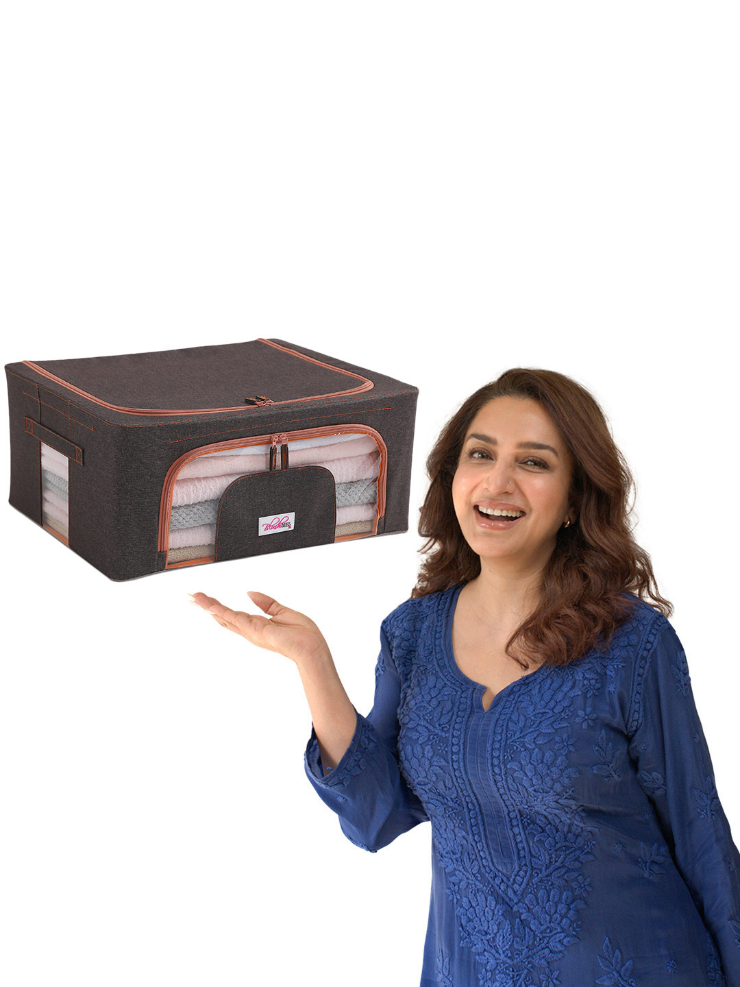 BlushBees Brown Solid Living Box Storage Organiser