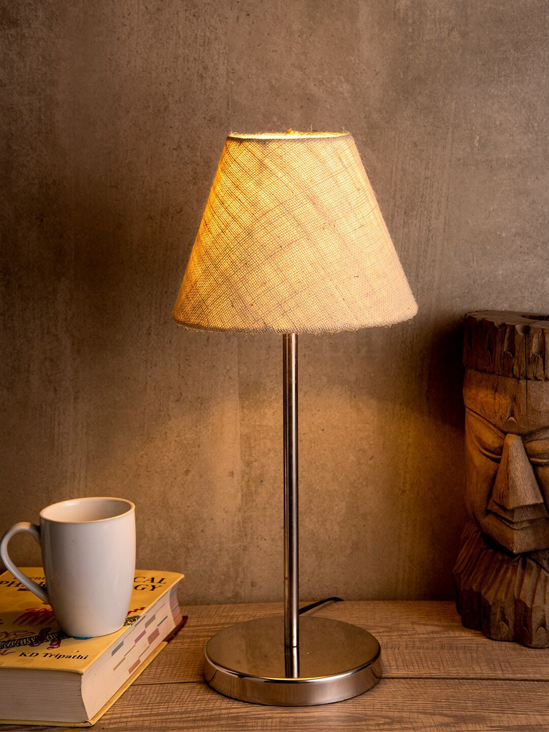 green girgit Beige Solid Contemporary Frustum Table Lamp