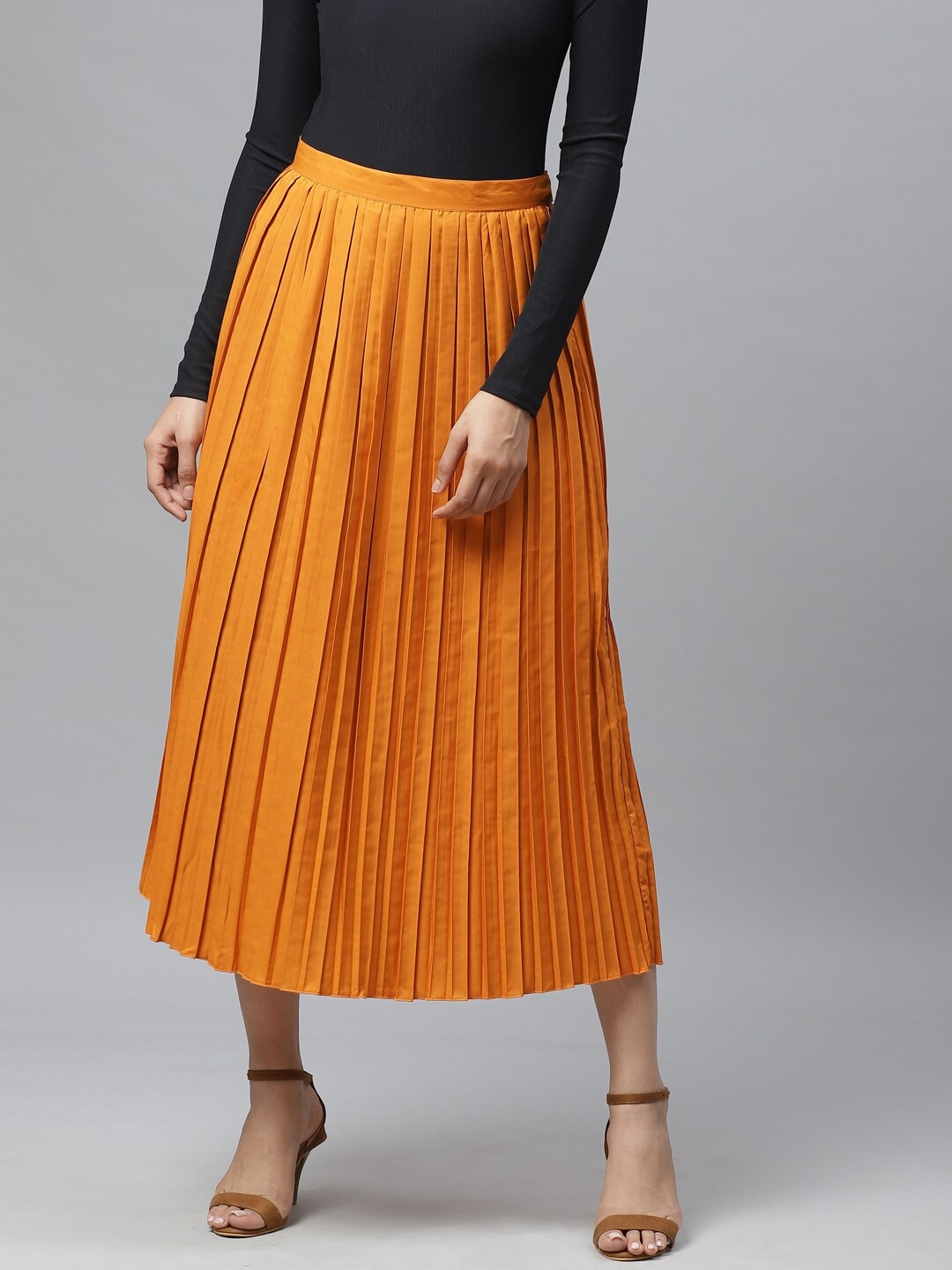 Capreze Ladies Mini Skirts Ruffle Skort High Waist Short Skirt Pleated  Skorts Solid Color Orange 2XL - Walmart.com