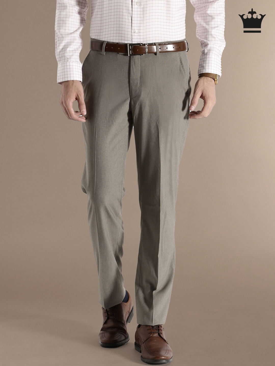 Buy Louis Philippe Men Blue  Grey Slim Fit Self Design Formal Trousers   Trousers for Men 11295348  Myntra