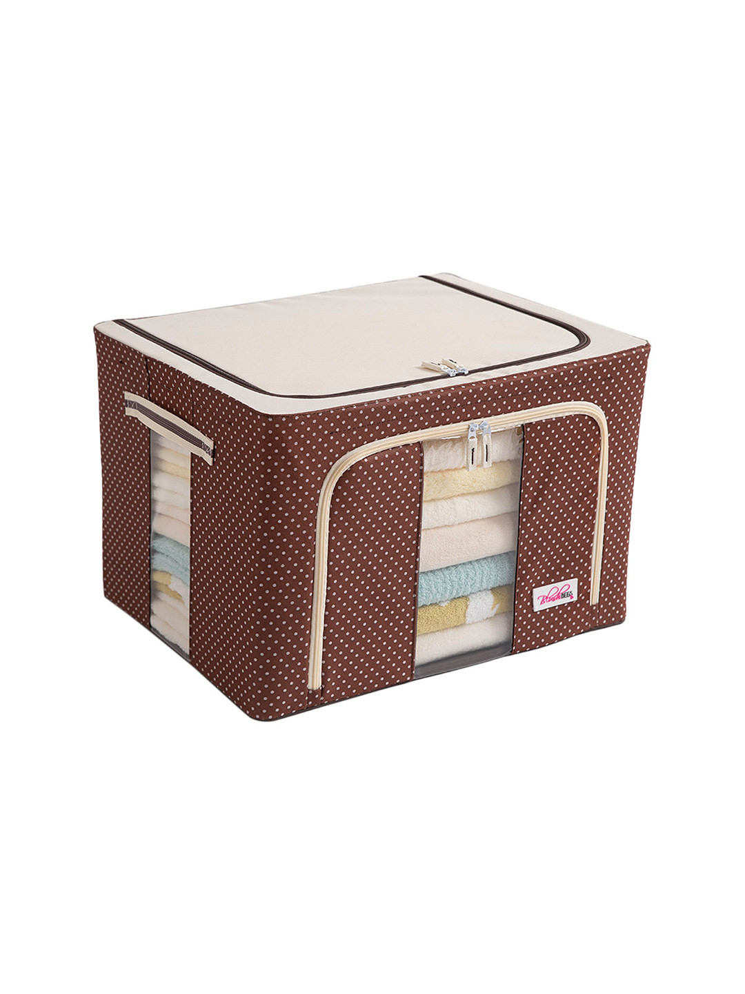 BlushBees Brown Polka Dot Printed Multi-Utility Storage Box With Handles
