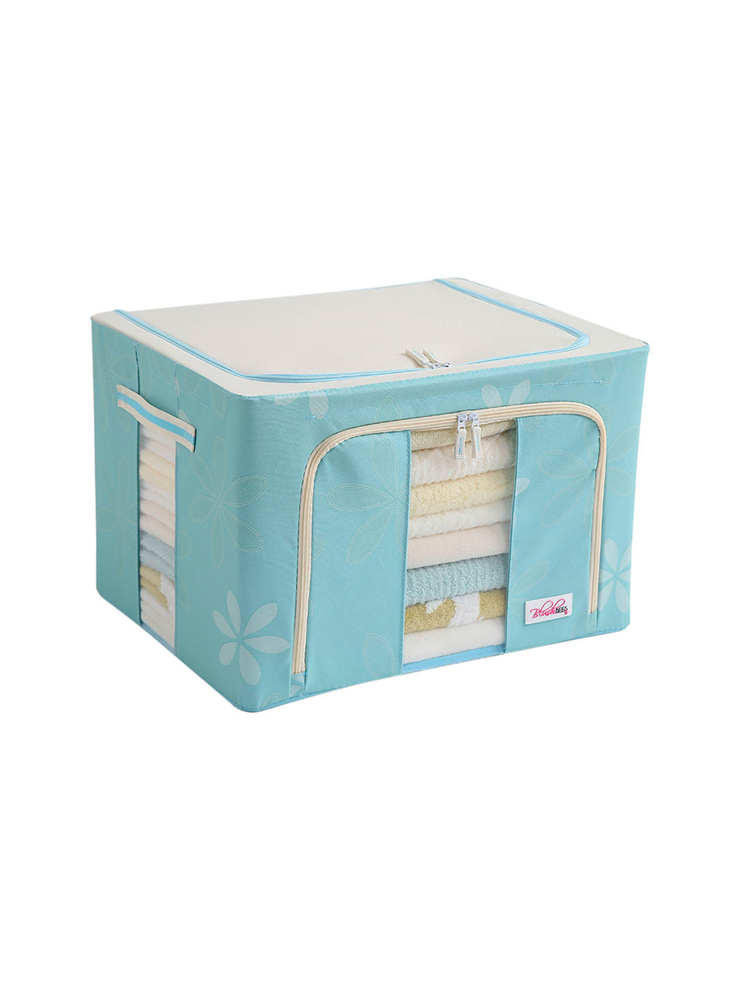 BlushBees Blue & White Floral Printed Multi-Utility Wardrobe Organiser