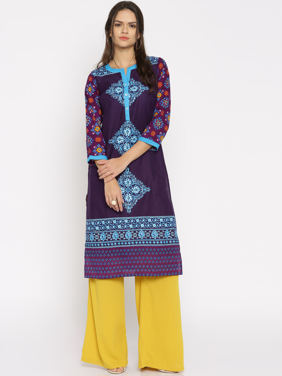 Vishudh Blue Printed Kurta