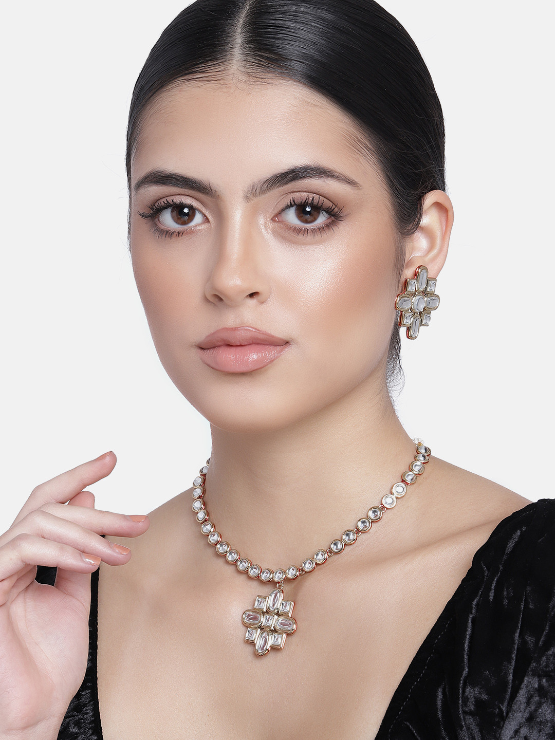 Estele Fashion Jewellery CZ Diamond Design Jewellery Set