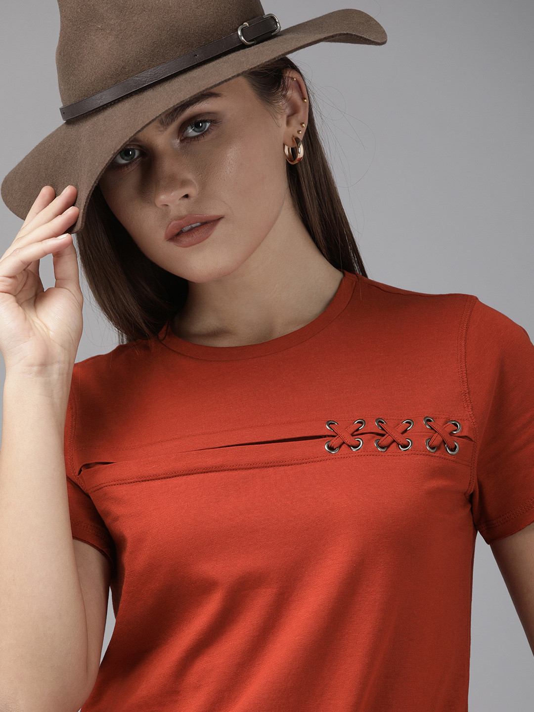 Roadster Women Red Solid Top