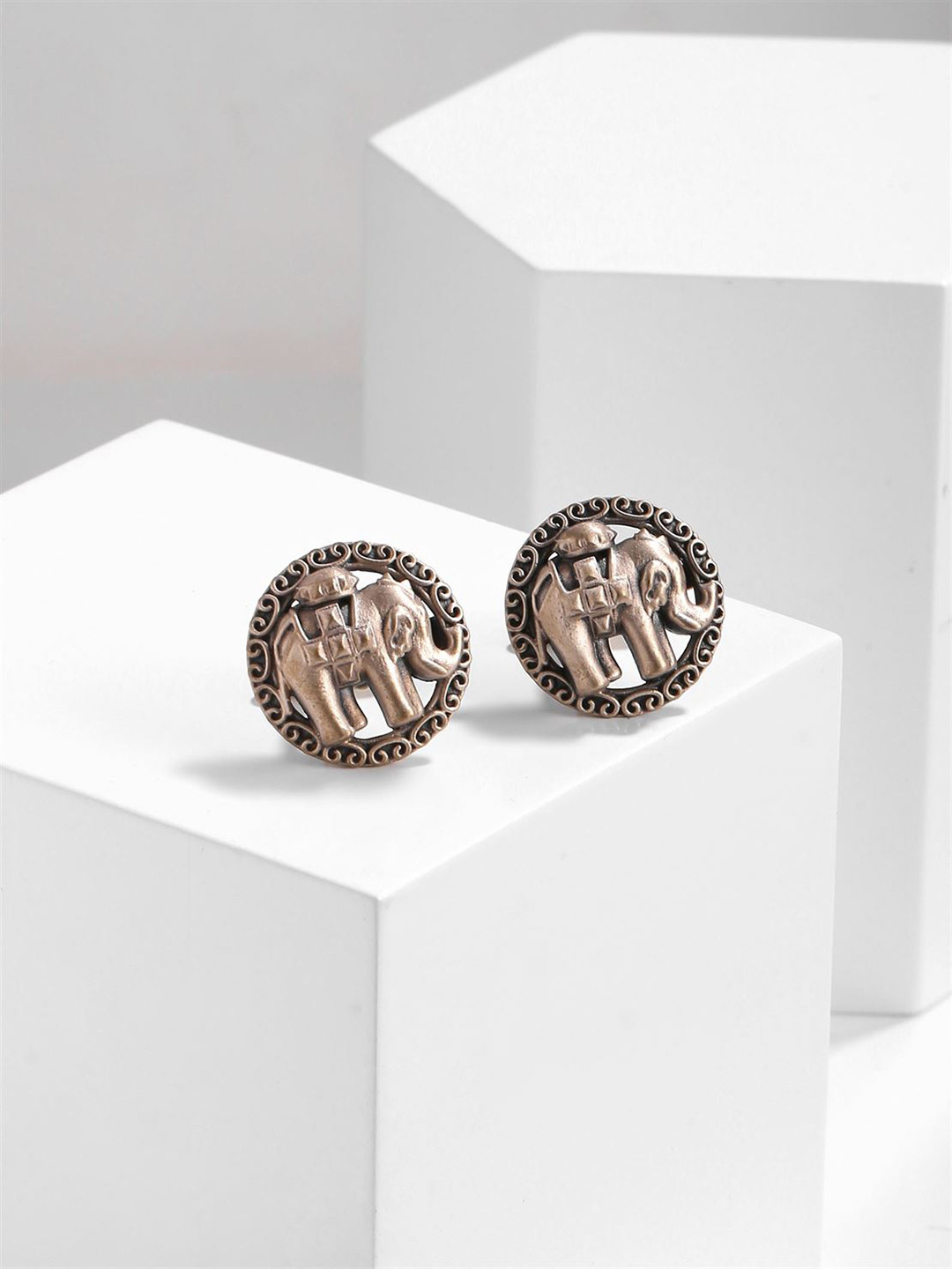 COSA NOSTRAA Antique Gold-Toned Royal Majesty Textured Cufflinks