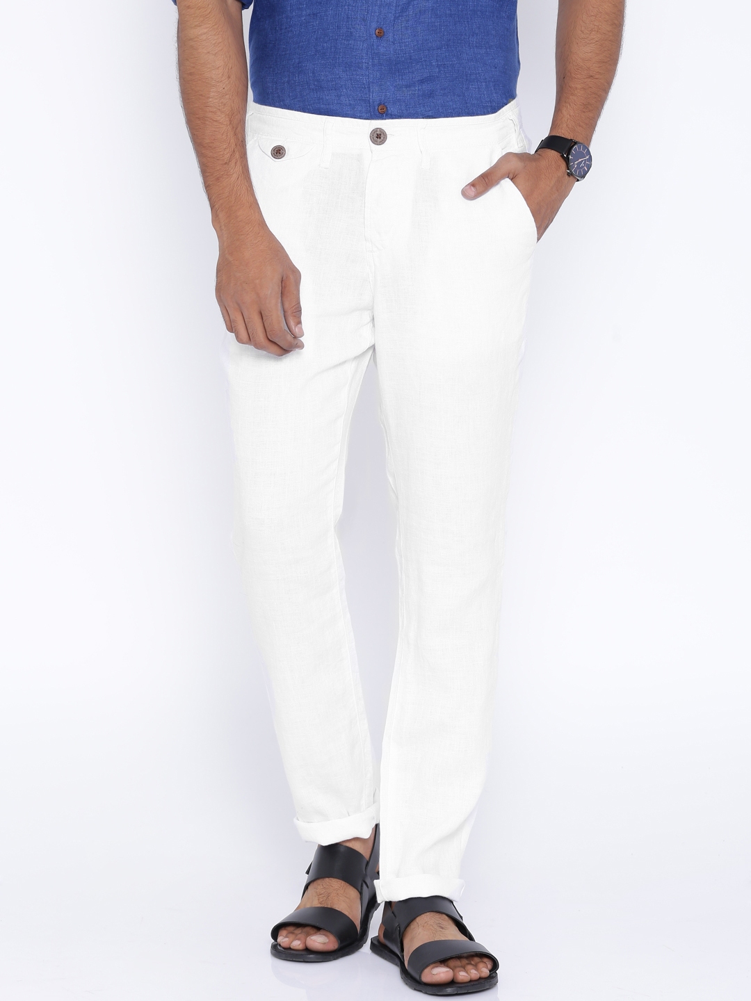 Buy Gap Linen Blend Pleated Trousers from the Gap online shop