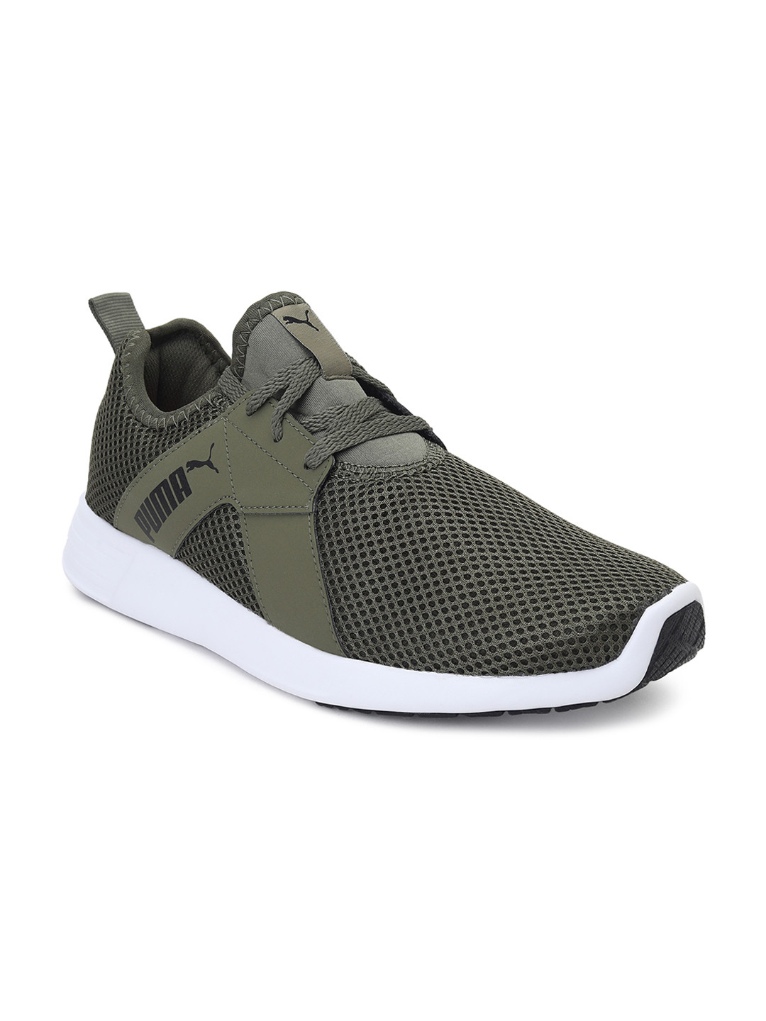 Puma Men Olive Green Textile Sneakers