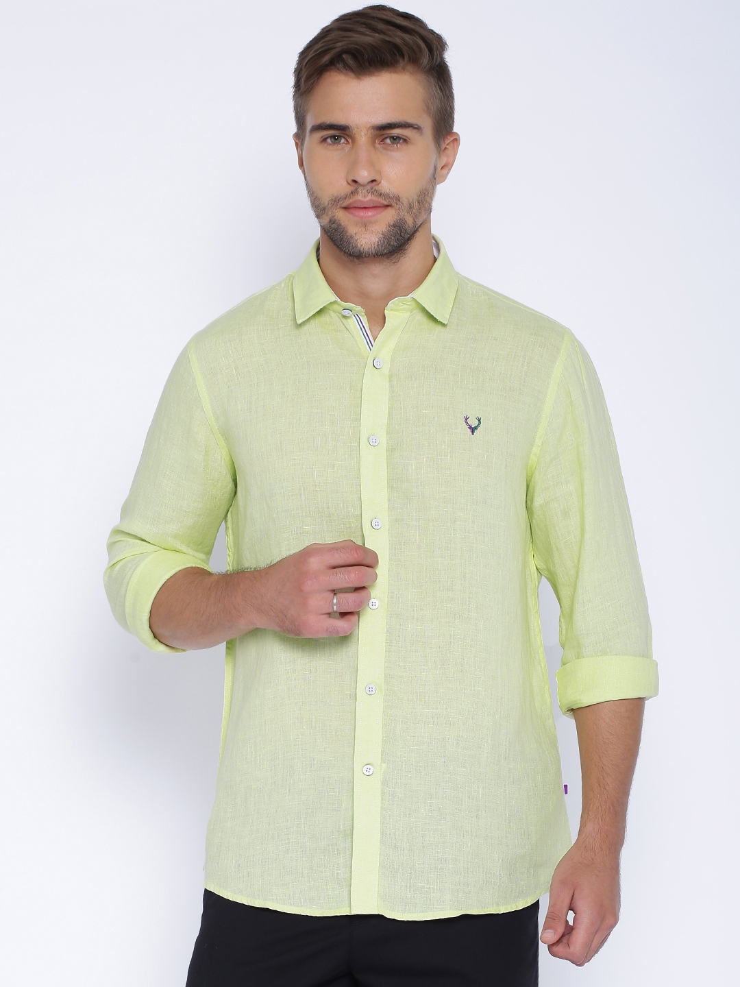 Buy Allen Solly Sport Men Yellow Wimbledon Linen Custom Sport