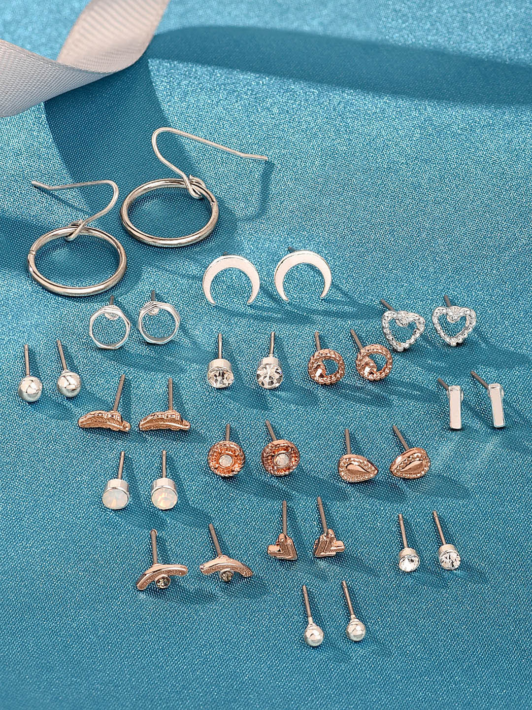 Zaveri Pearls Set of 16 Contemporary Earrings