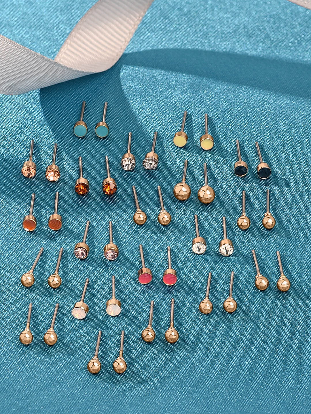 Zaveri Pearls Set of 20 Contemporary Studs