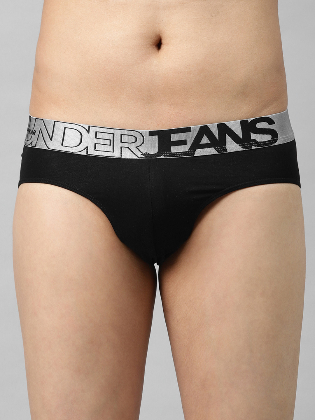 UnderJeans by Spykar Men Black Solid Basic Briefs 8907966421851