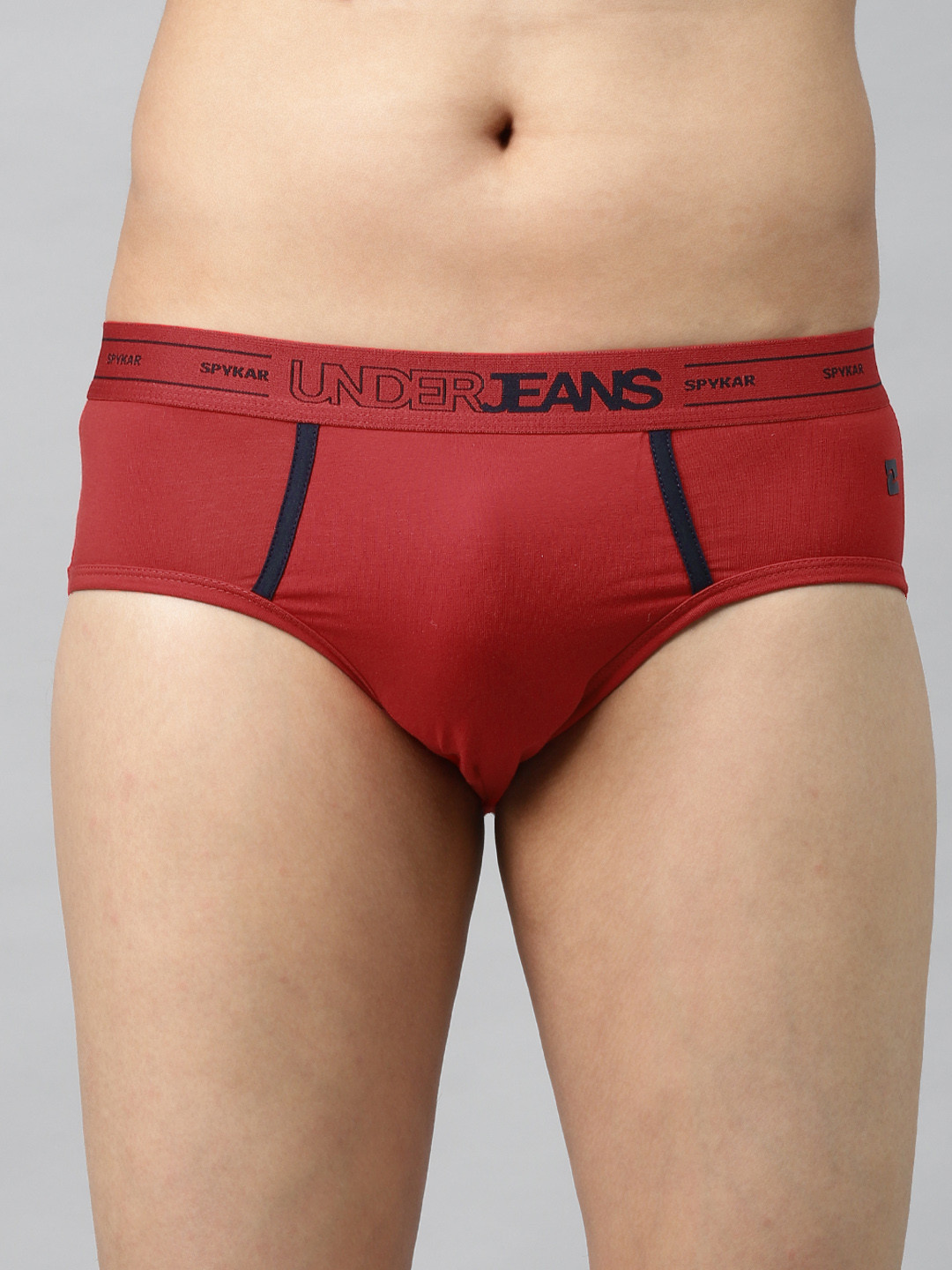 UnderJeans by Spykar Men Red Solid Briefs 8907966422100
