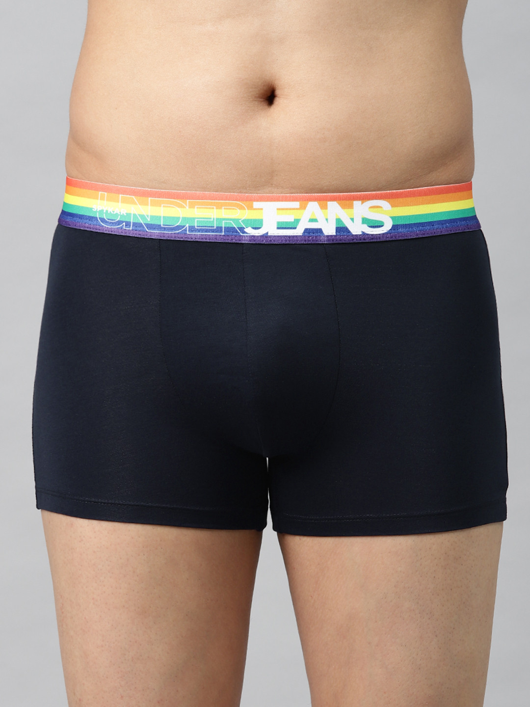 UnderJeans by Spykar Men Navy Blue Solid Trunks 8907966424906