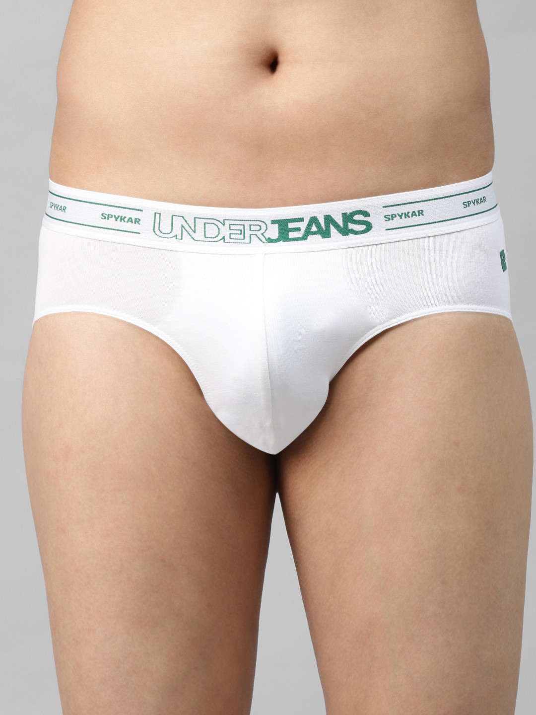 UnderJeans by Spykar Men White Solid Briefs 8907966420953