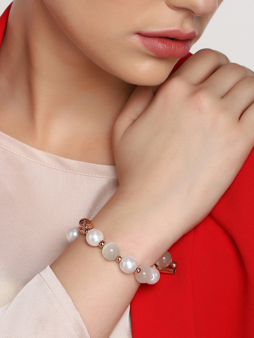 Estele Rose Gold-Plated Handcrafted Charm Bracelet