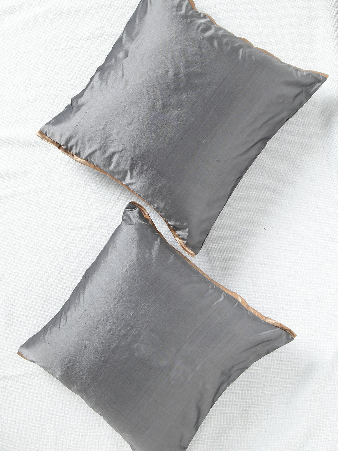 ANS Grey Set of 2 16'' x 16'' Square Cushion Covers