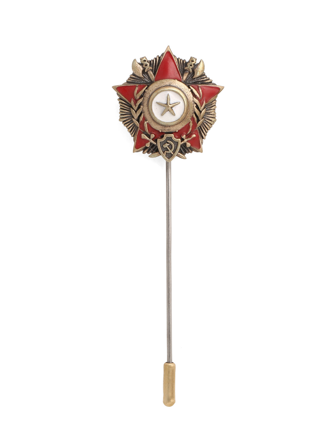 COSA NOSTRAA Unisex Red & Gold-Toned The Hannibal Shaped Lapel Pin