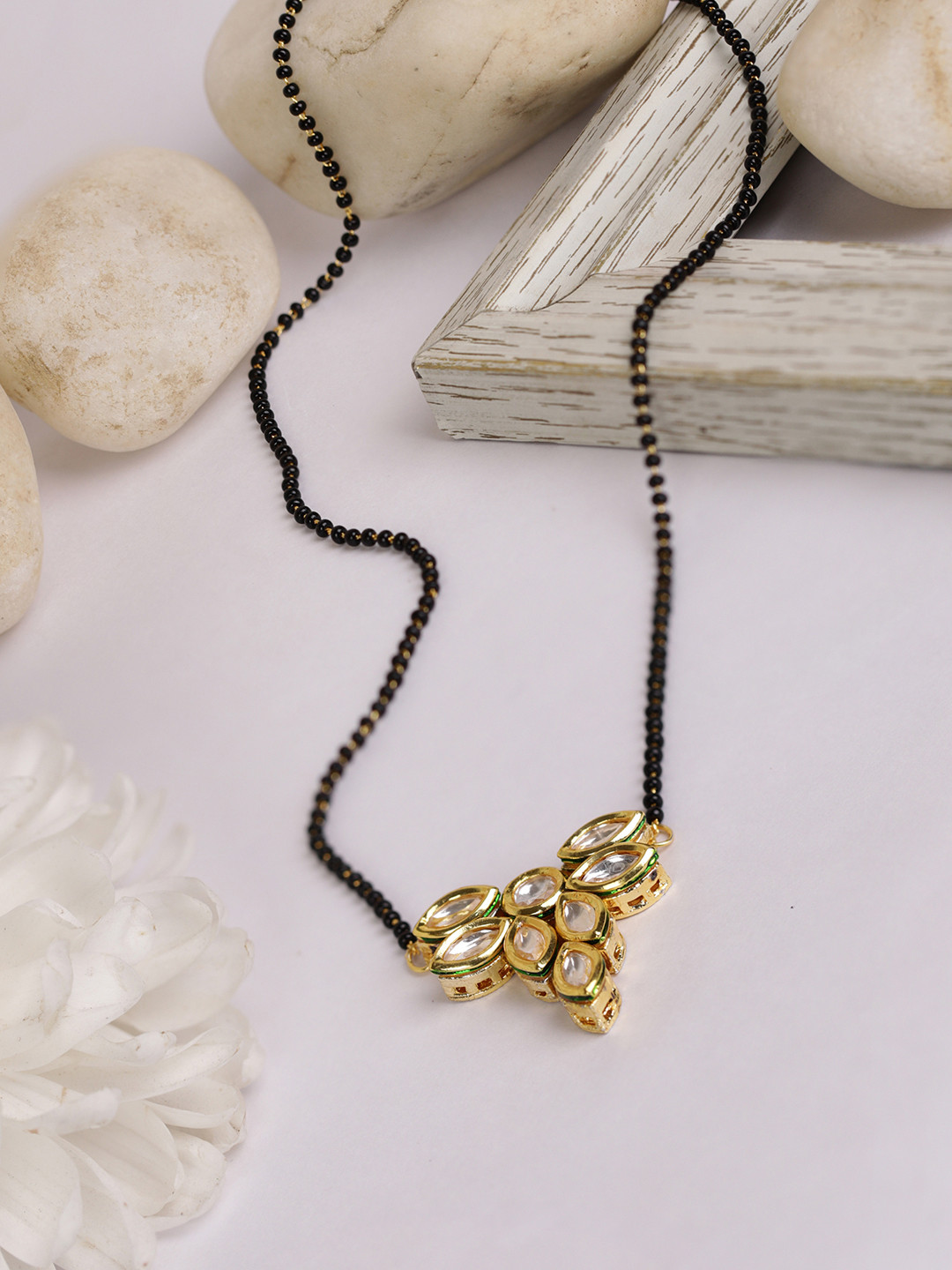 Buy Priyaasi Black Gold Plated Kundan 