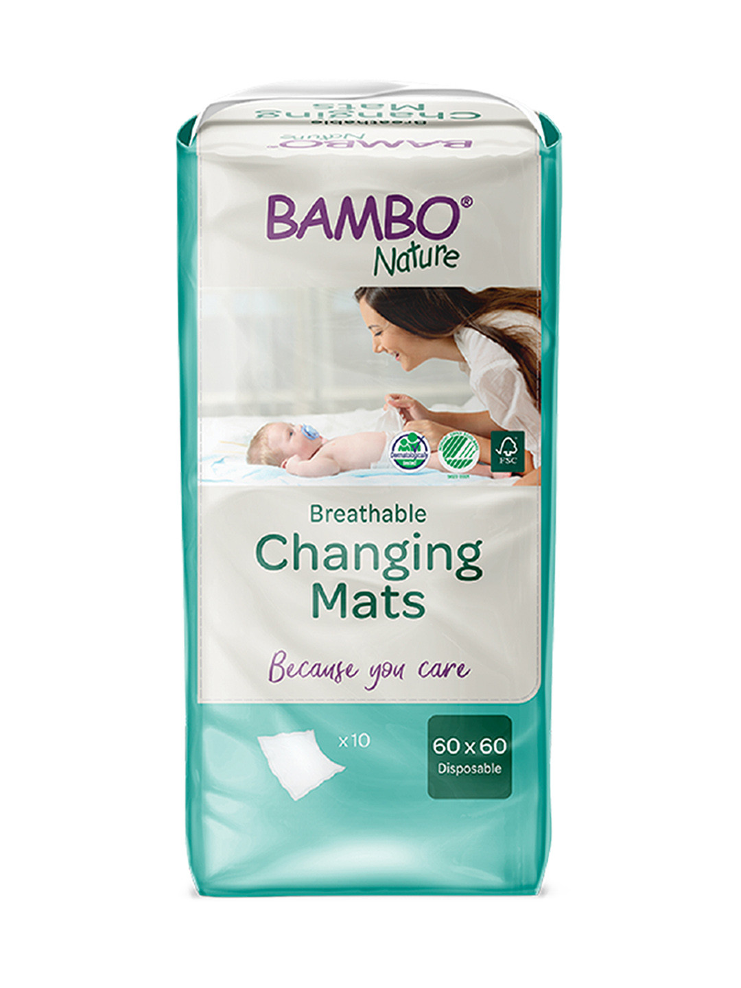Bambo Nature Kids Pack of 10 White   Disposable Diaper Changing Mat