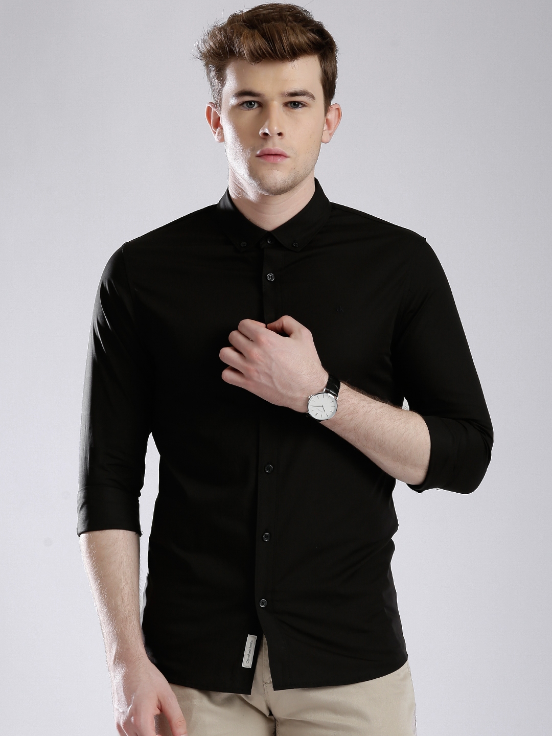 Calvin Klein Jeans Black Extra Slim Fit Casual Shirt