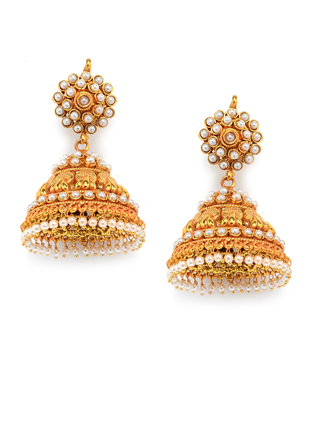 Buy Fida Gold Toned  Black Stone Studded Jhumka Earrings  Earrings for  Women 1615565  Myntra
