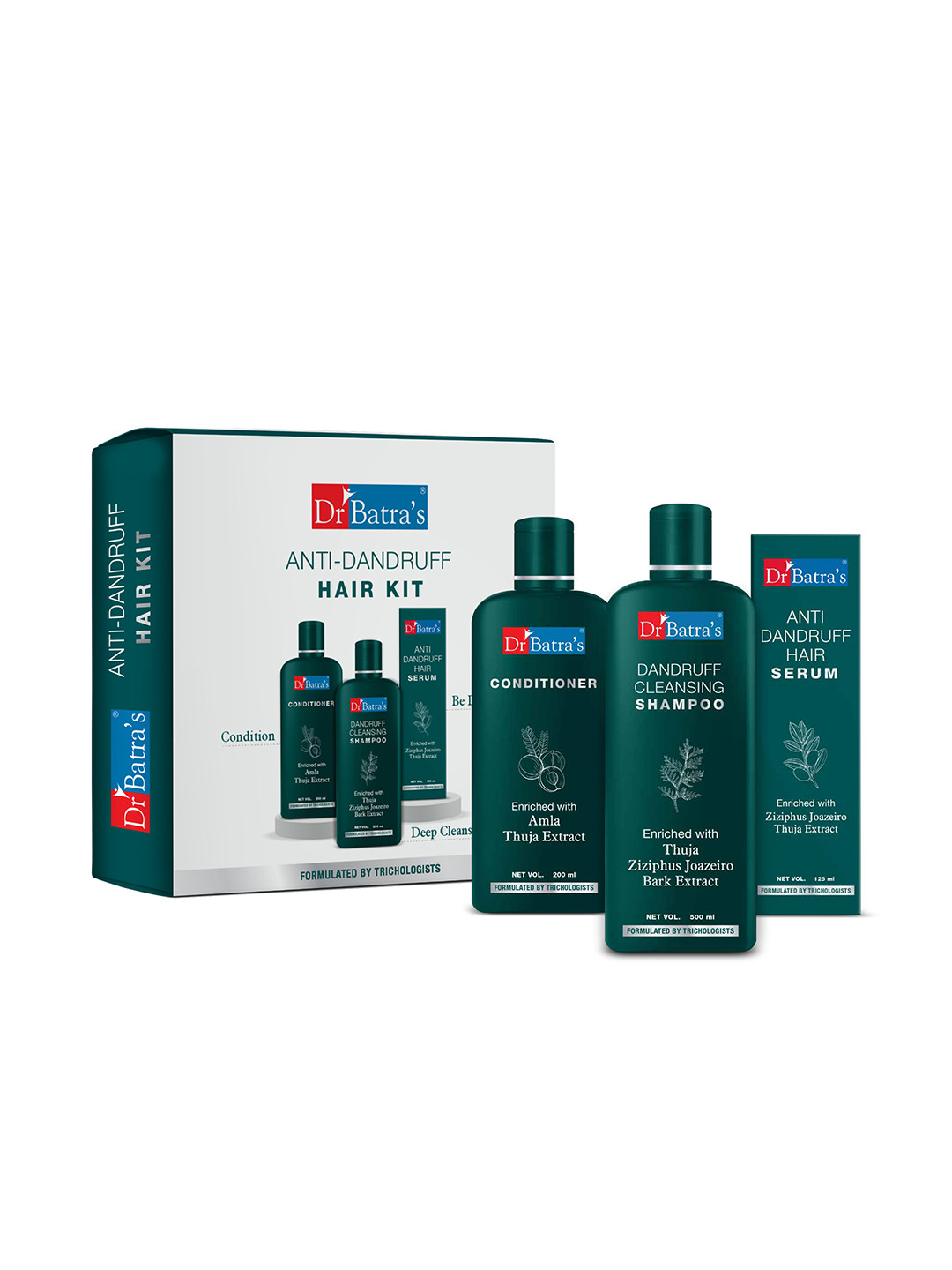 Dr. Batras Anti Dandruff Hair Kit - Dandruff Cleansing Shampoo + Conditioner + Hair Serum
