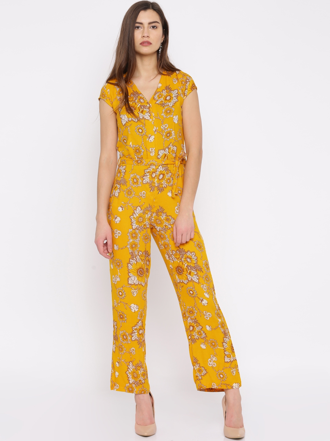 Mustard hotsell floral jumpsuit