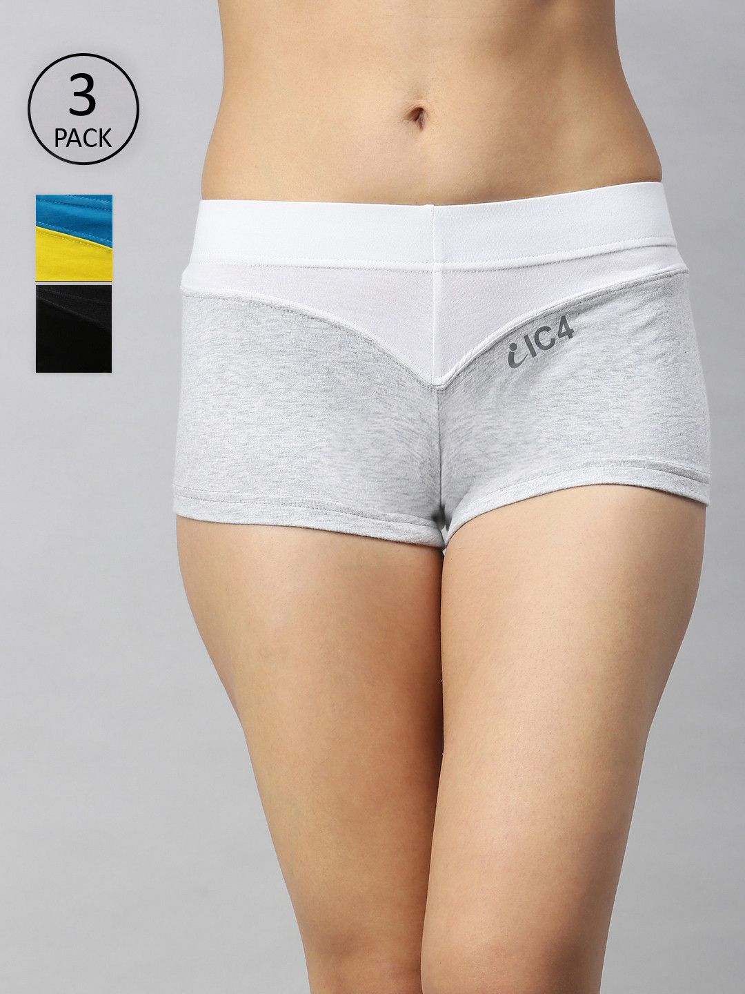 IC4 Women Pack of 3 Colourblocked Designer Boy Shorts 0CB-TY-WG-1008P3