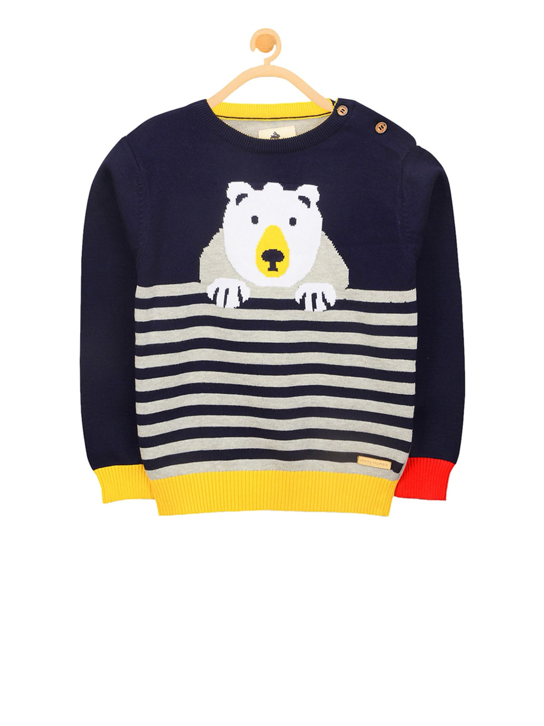 Cherry Crumble Kids Striped Big Bear Sweater