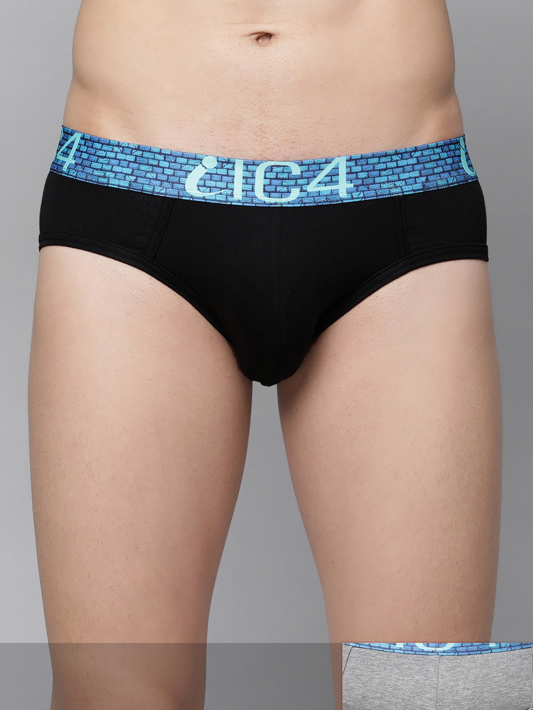 IC4 Men Pack Of 2 Solid Knitted Basic Briefs 0B-G211P2