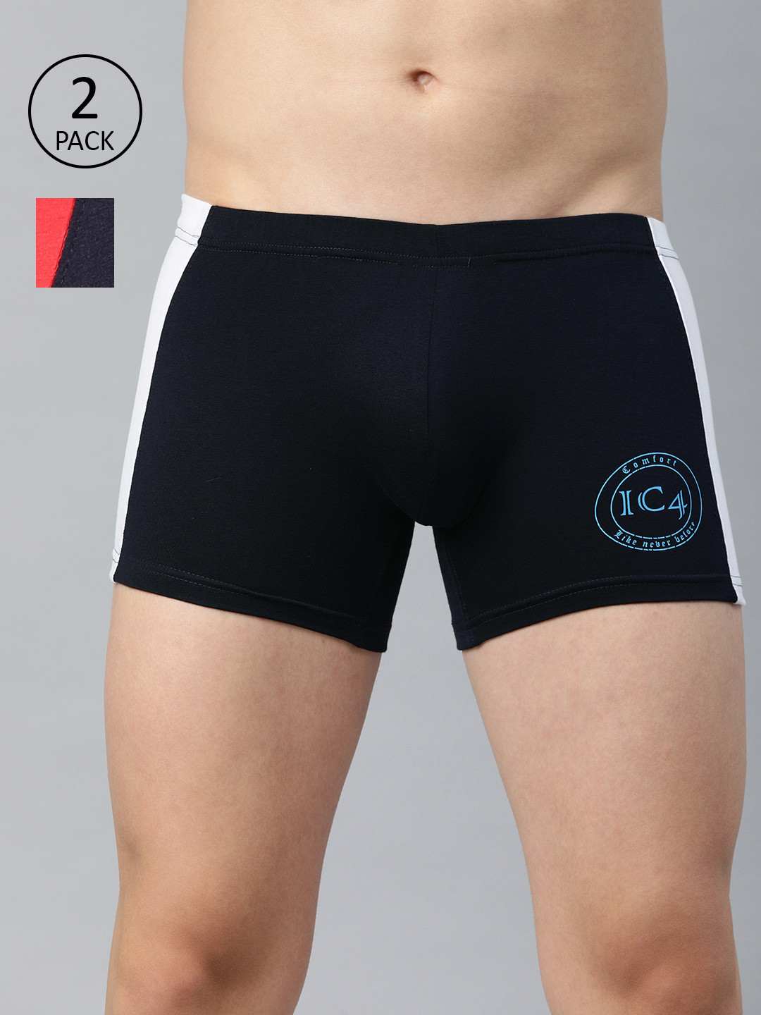 IC4 Men Pack of 2 Assorted Colourblocked Trunks 0NR-NW310P2
