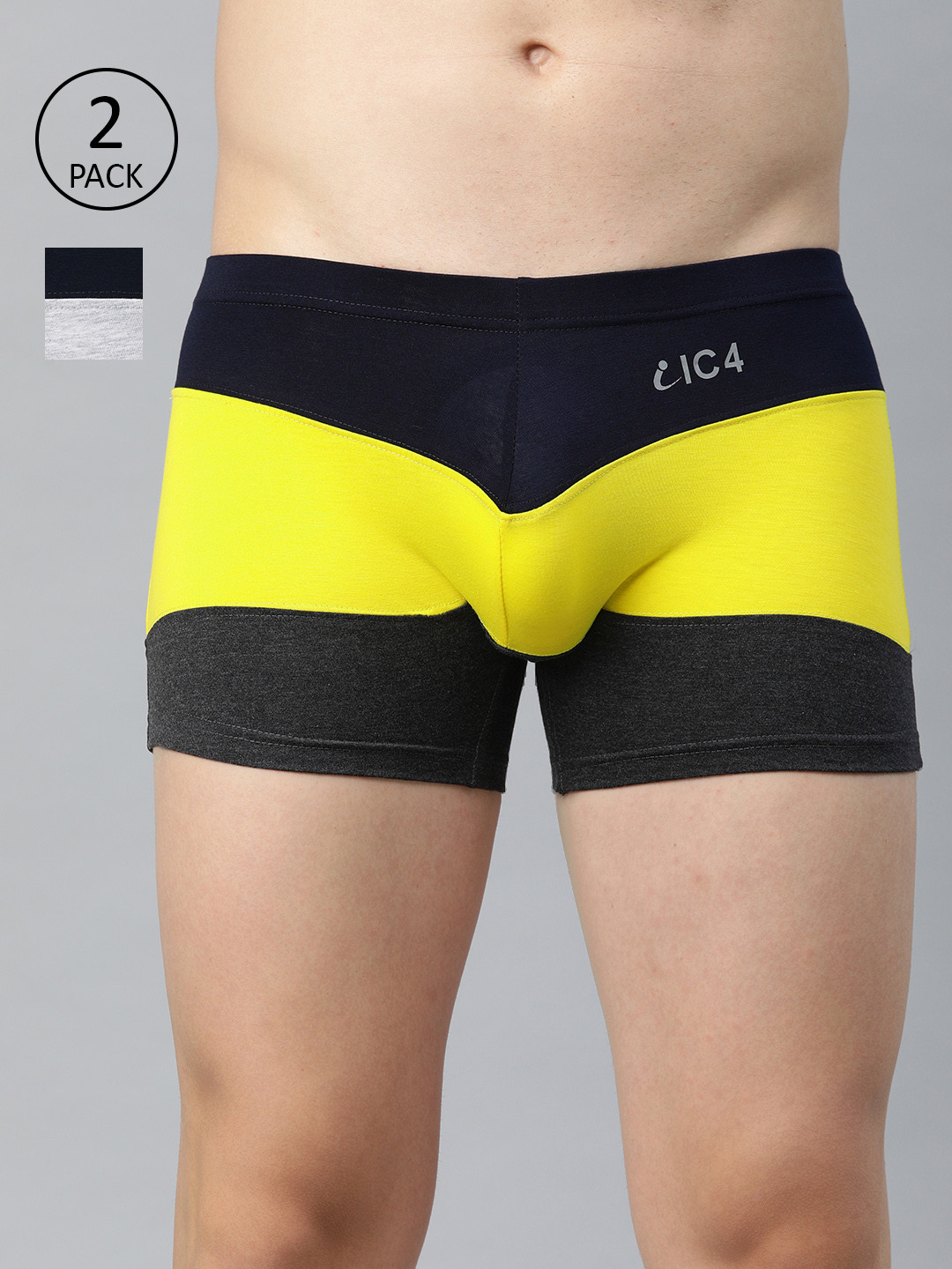 IC4 Men Pack of 2 Assorted Colourblocked Trunks 0WNG-NYC333P2