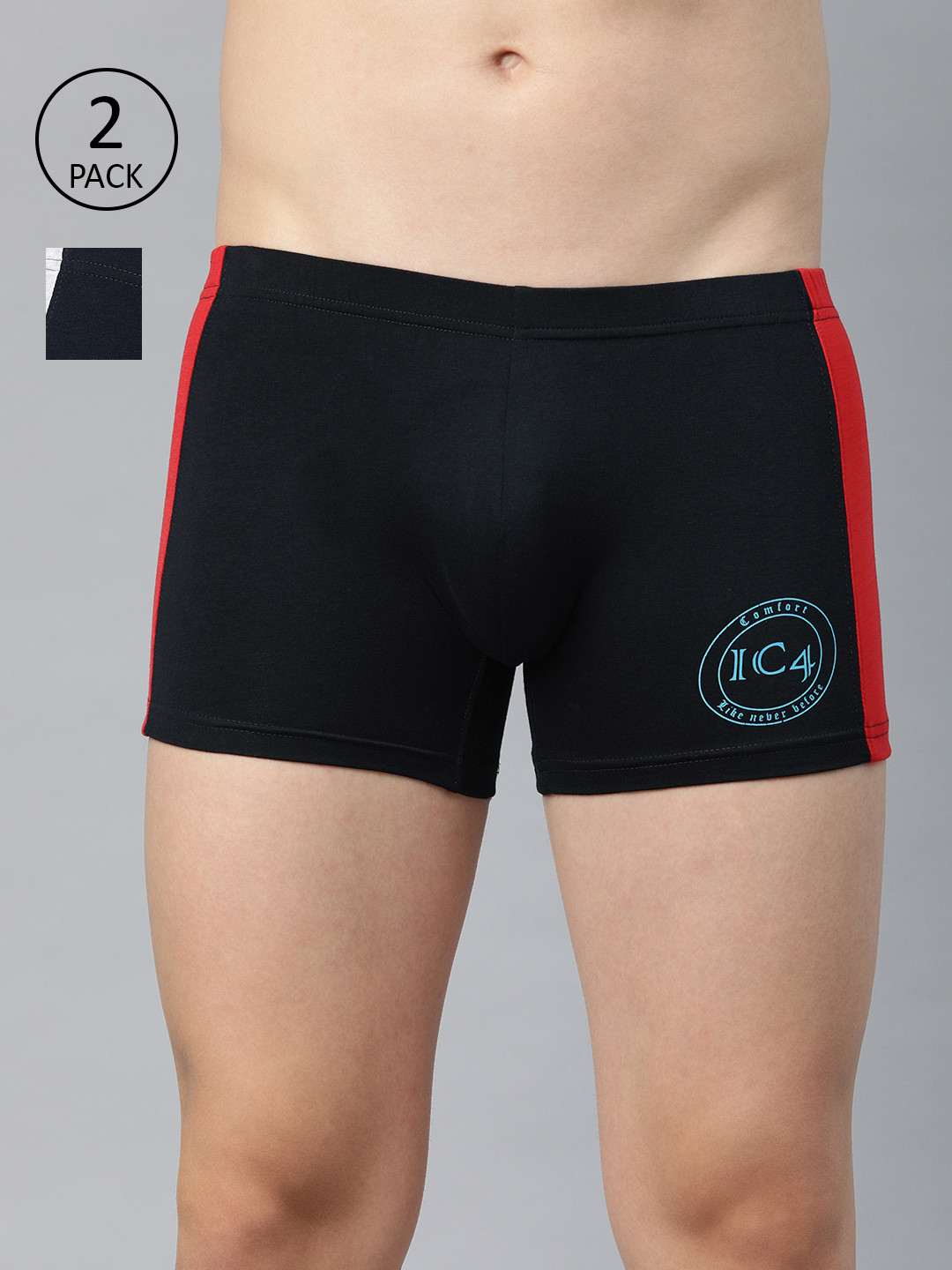 IC4 Men Pack of 2 Assorted Colourblocked Trunks 0NG-NR310P2