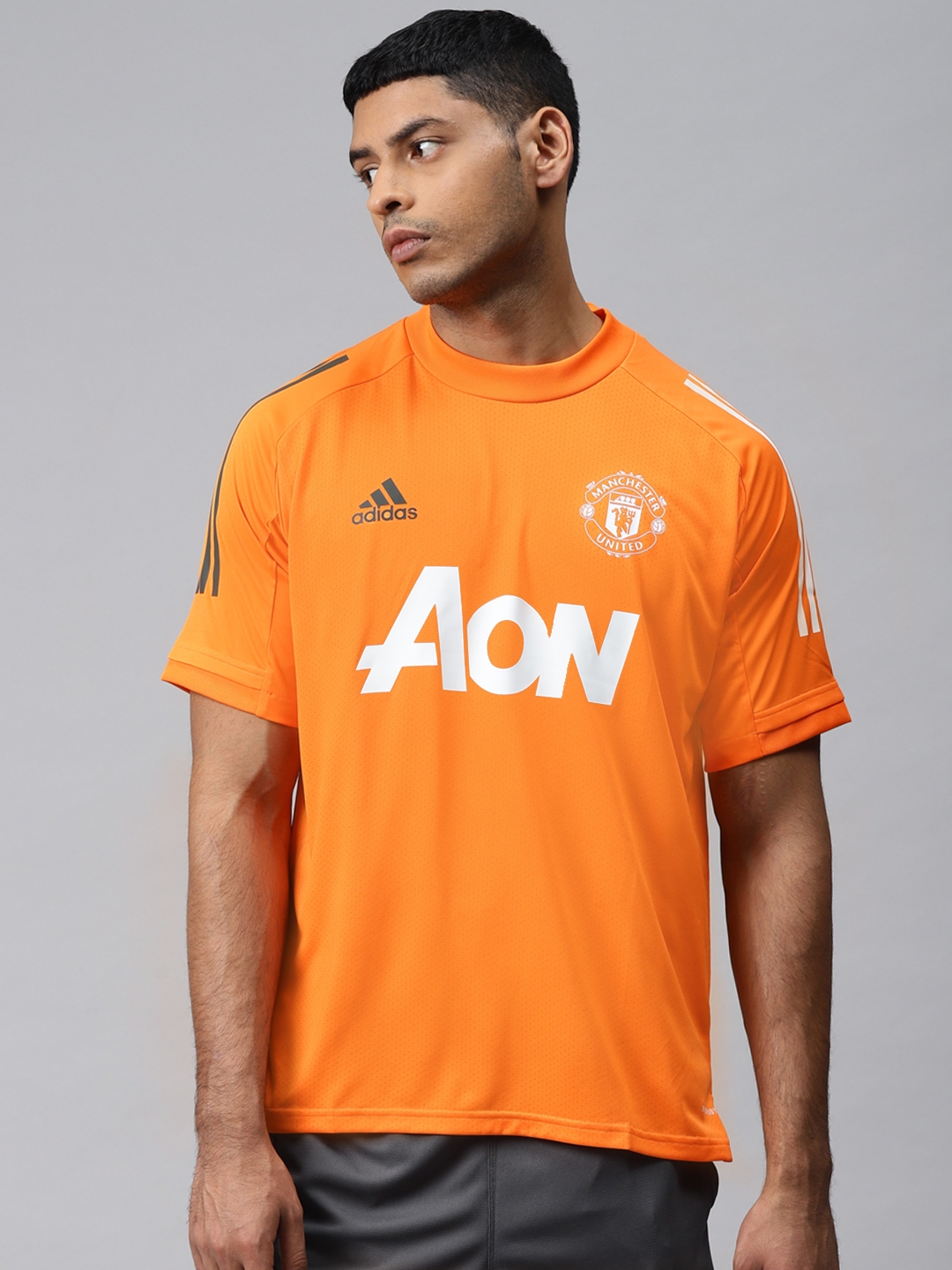 Buy ADIDAS Men Neon Orange Football Manchester United Training Printed Jersey Tshirts for Men 12946056 Myntra