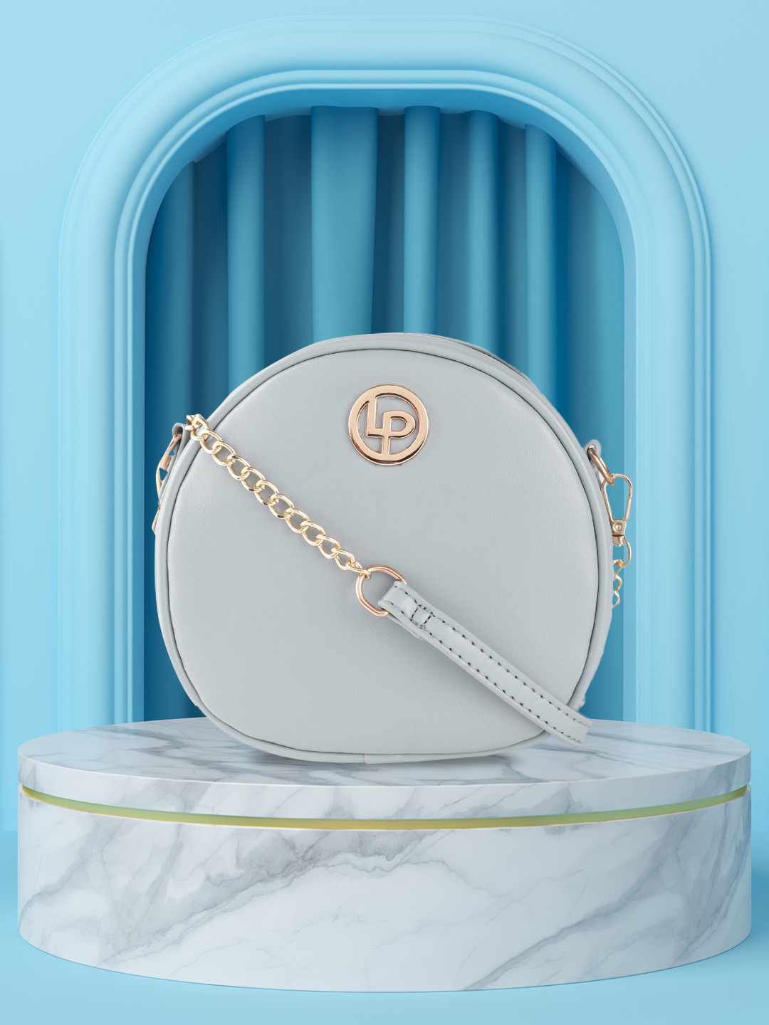 Lino Perros Blue Solid Sling Bag