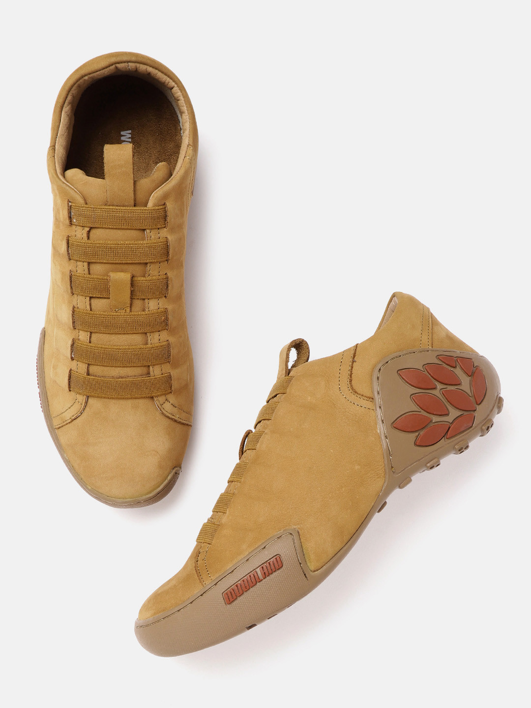 Woodland Men Camel Brown Nubuck Sneakers