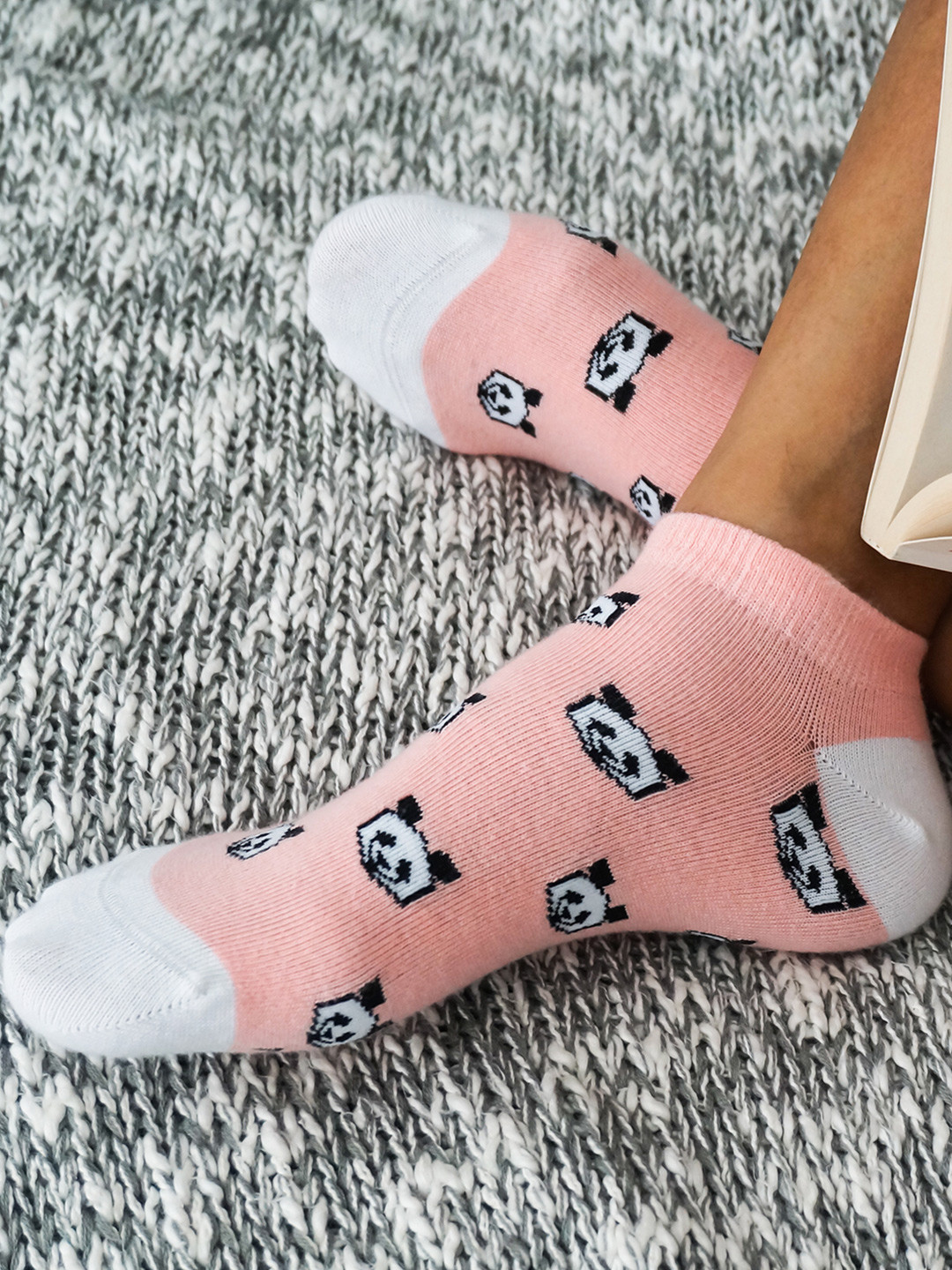 Mint & Oak Women Pink Patterned Ankle Length Socks