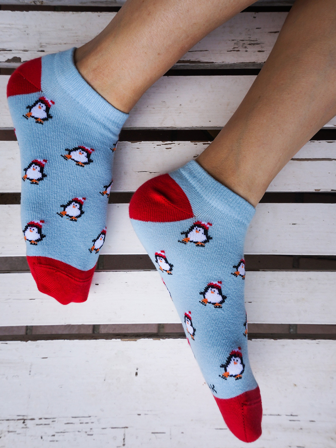 Mint & Oak Women Blue Patterned Ankle Length Socks