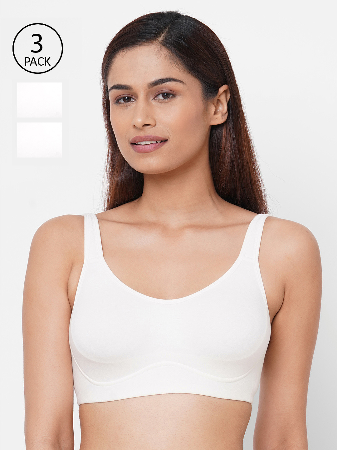 Inner Sense Pack of 3 Organic Antimicrobial Soft Cup Full Coverage Bra ISB097