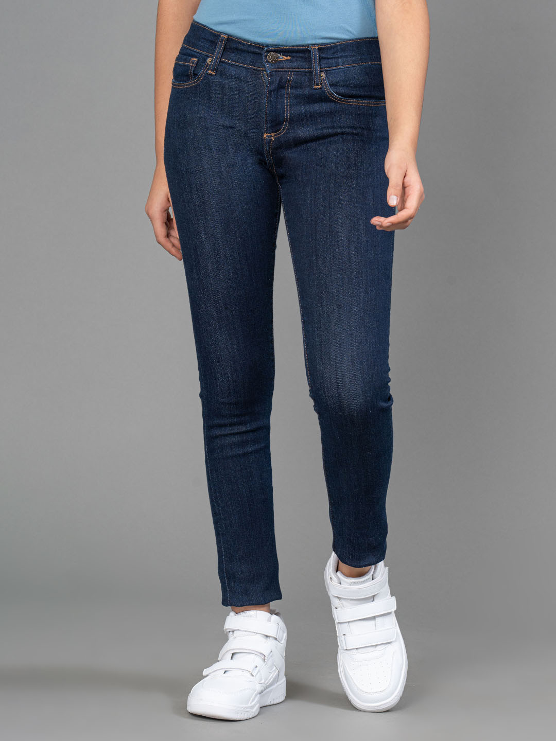 Mode by Red Tape Girls Blue Skinny Fit Mid-Rise Clean Look Jeans