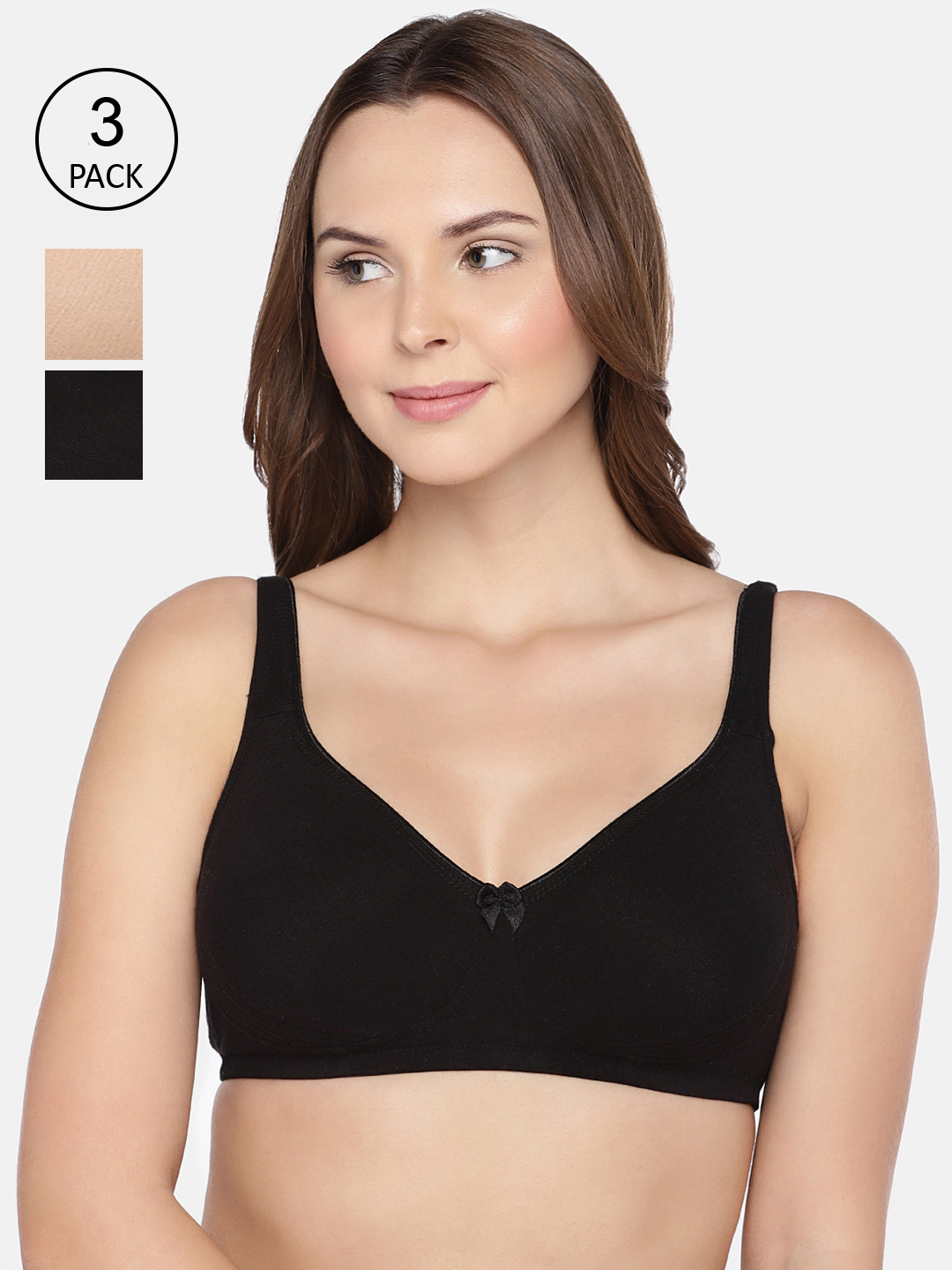 Inner Sense Pack of 3 Bamboo Cotton Everyday Non-Padded Encircled Side Support bra