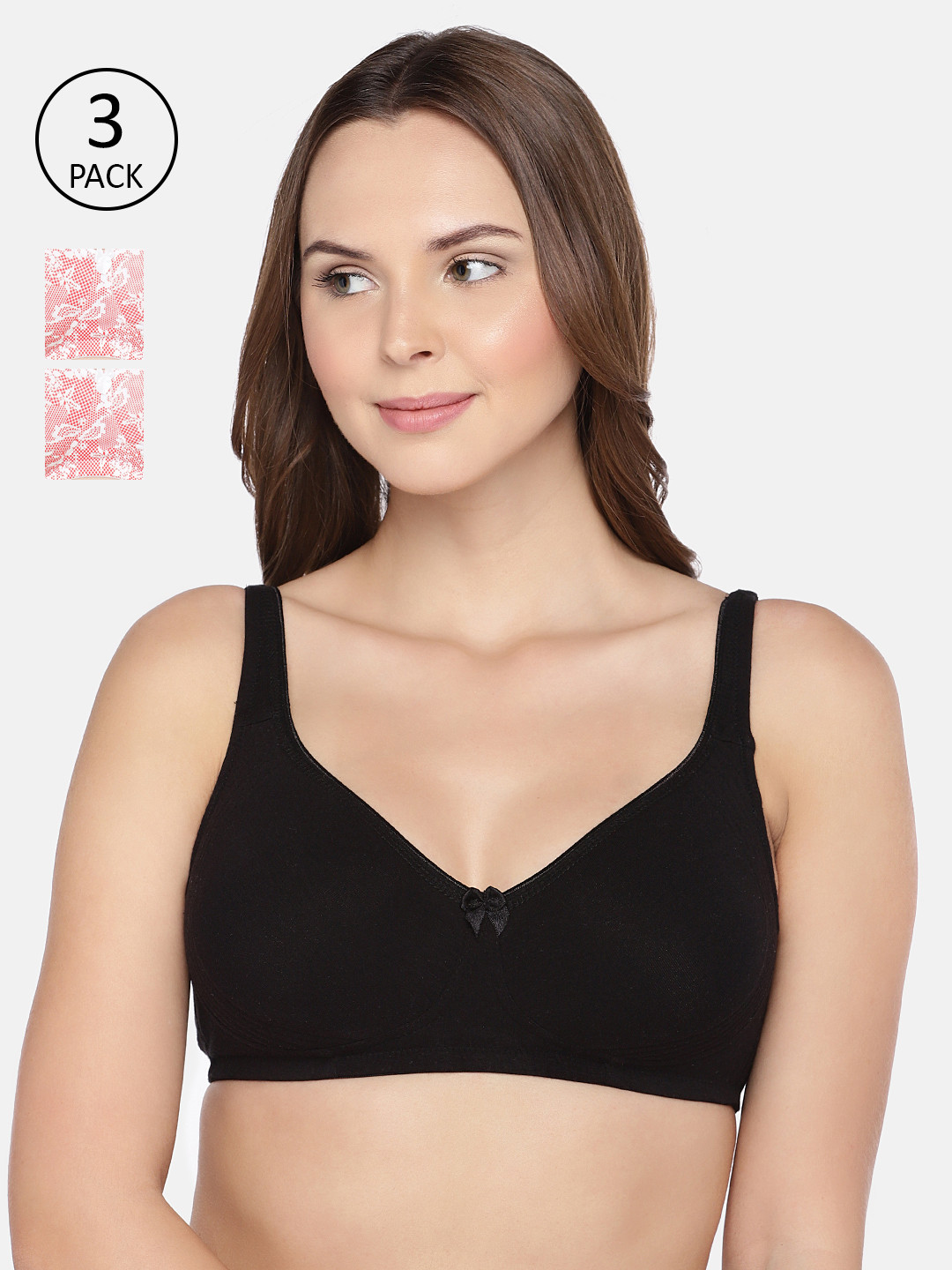 Inner Sense Pack of 3 Bamboo Cotton Everyday Non-Padded Encircled Side Support bra