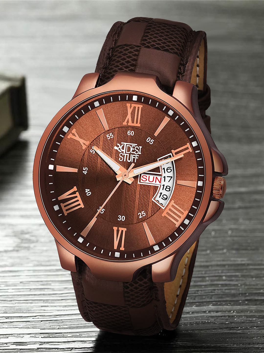 SWADESI STUFF Boys Brown Analogue Leather Watch rd